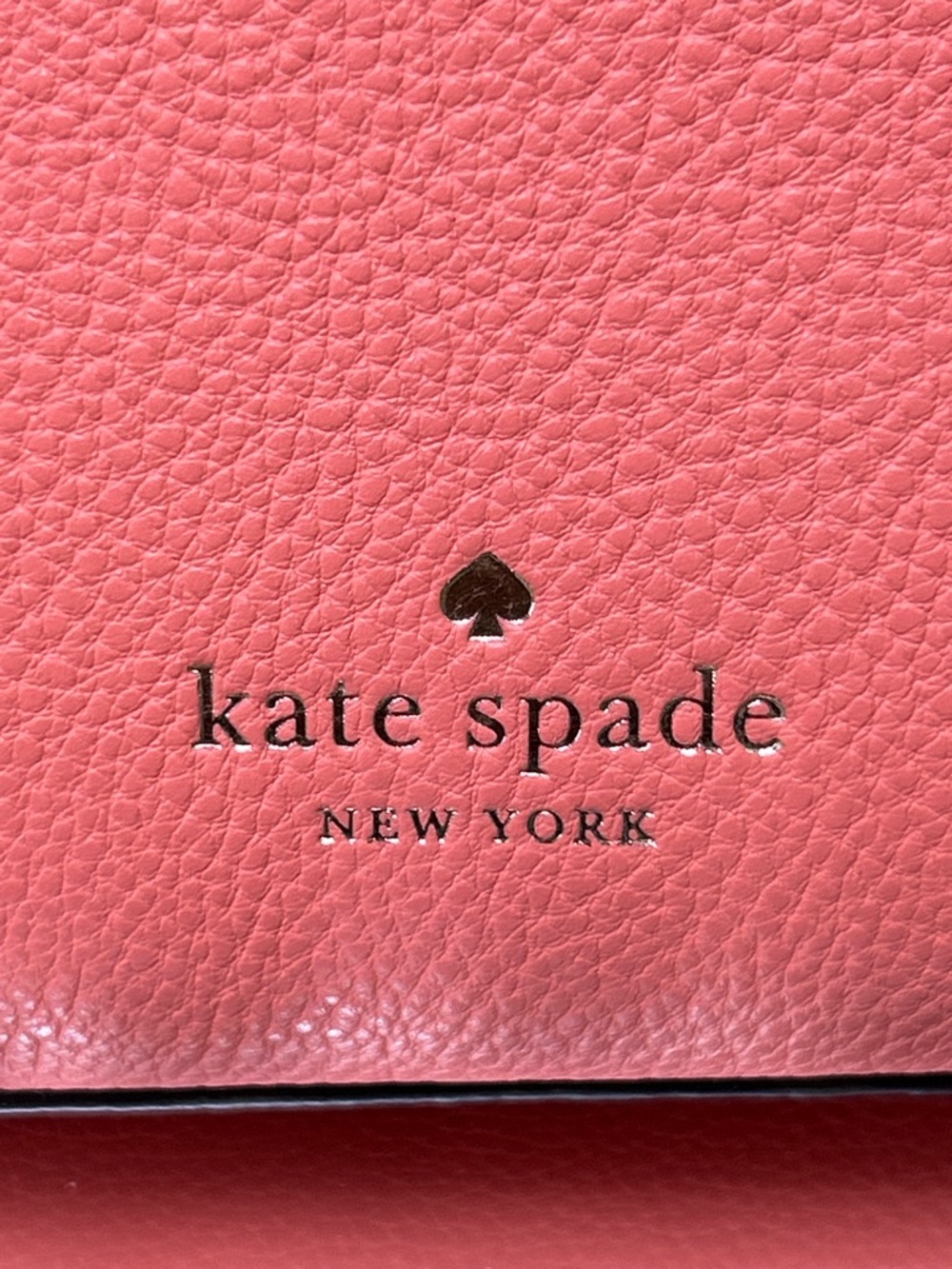 kate spade Coral Pink Pebbled Leather Shoulder Bag Approx. 9 x 10.5 x 6 - Picture 9 of 14
